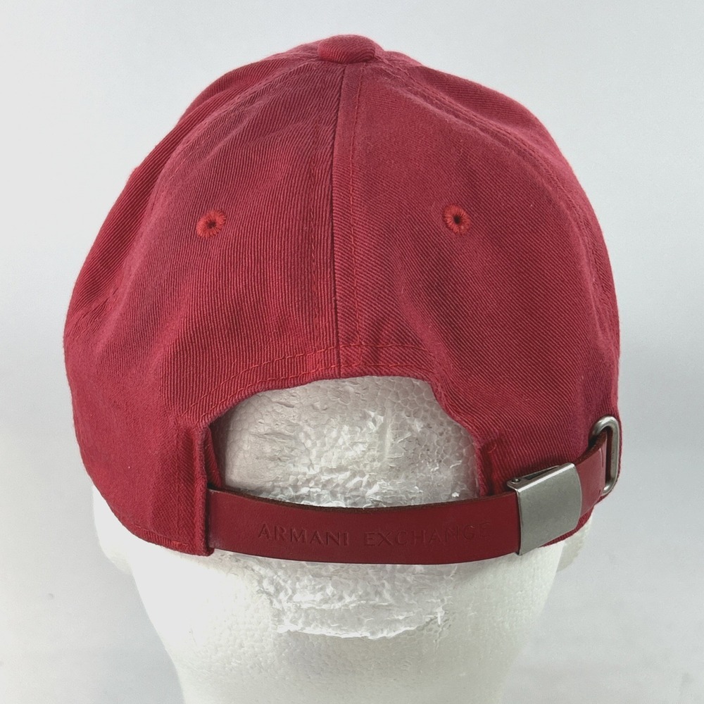 Vintage Armani Exchange Hat Cap Strap Back Red Adjustable Embroidered A/X Logo - Picture 4 of 10